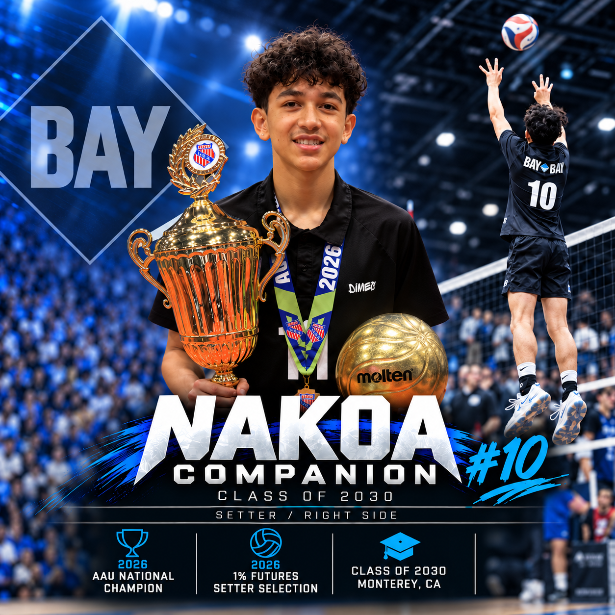 Air Koa indoor action — spike